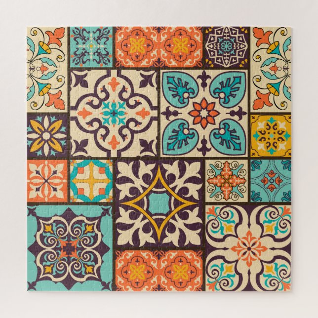 Farbenfrohe Patchwork Islam Motifs Tile Puzzle (Vertikal)