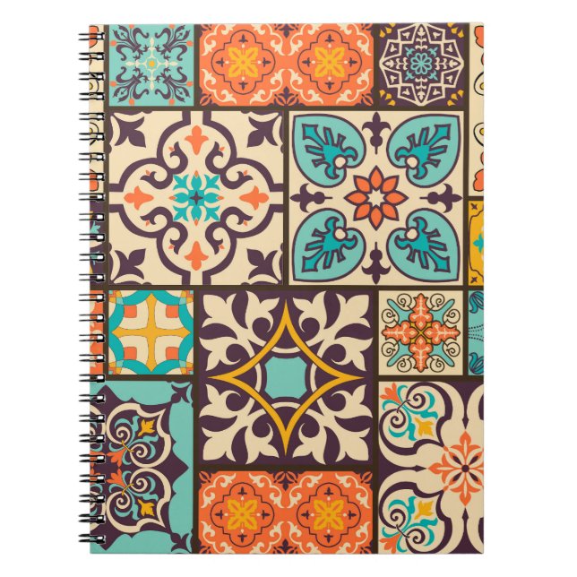 Farbenfrohe Patchwork-Islam-Motive Kachel Notizblock (Vorderseite)