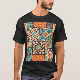Farbenfrohe Patchwork-Islam-Motive Kachel T-Shirt