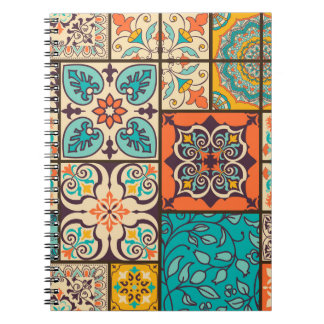 Farbenfrohe Patchwork Islamische Majolika Notizblock
