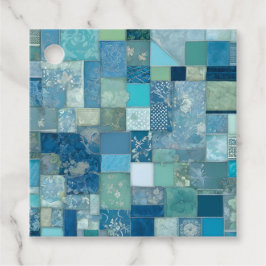 Farbenfrohe Patchwork Quilt Art Gift Tags Geschenkanhänger