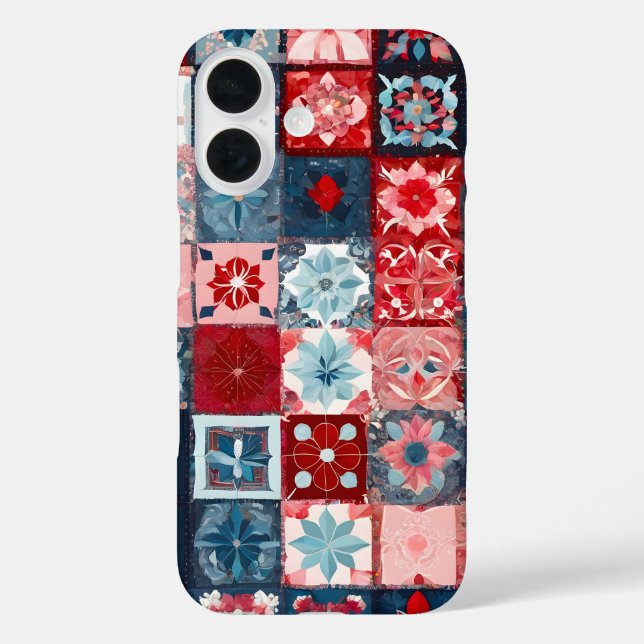 Farbenfrohe Patchwork Quilt Art iPhone Fall Case-Mate iPhone Hülle (Rückseite)