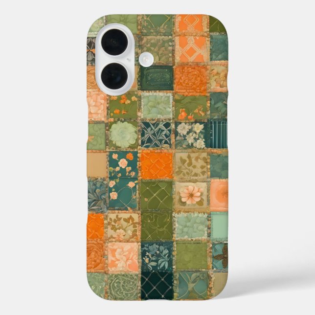 Farbenfrohe Patchwork Quilt Art iPhone Fall Case-Mate iPhone Hülle (Rückseite)