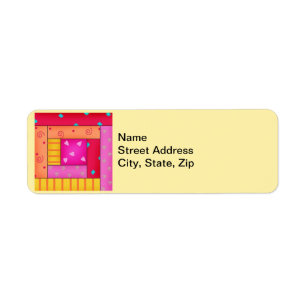 Farbenfrohe Patchwork Quilt Art Log Block