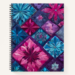 Farbenfrohe Patchwork Quilt Art Spiral Notebook Notizbuch