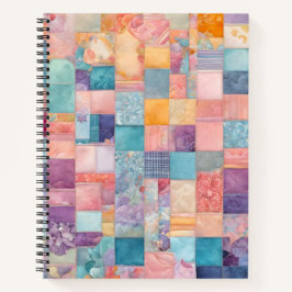 Farbenfrohe Patchwork Quilt Art Spiral Notebook Notizbuch
