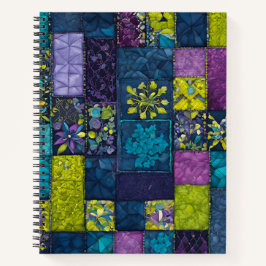 Farbenfrohe Patchwork Quilt Art Spiral Notebook Notizbuch