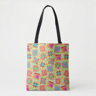 Farbenfrohe Patchwork Quilt Blocks Green