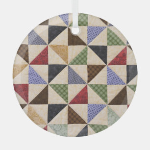 Farbenfrohe Patchwork-Quilt: Blume Textur. Ornament Aus Glas