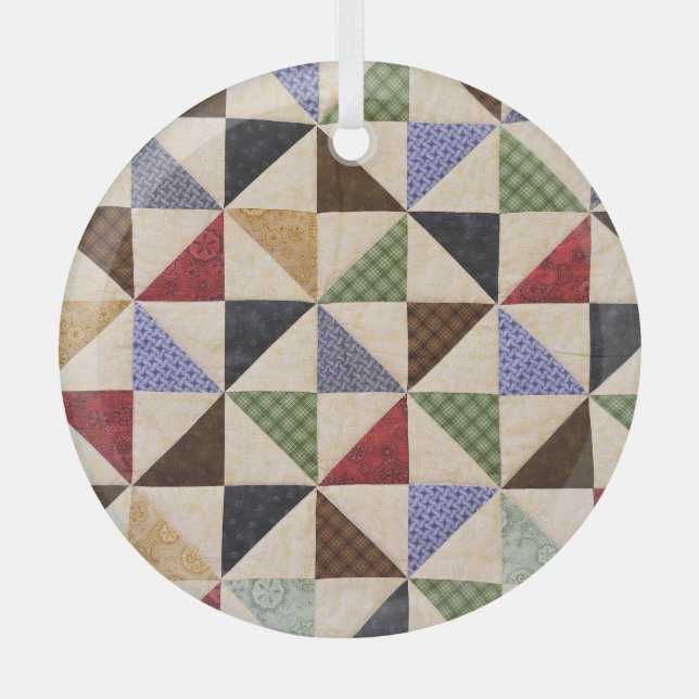 Farbenfrohe Patchwork-Quilt: Blume Textur. Ornament Aus Glas (Vorderseite)