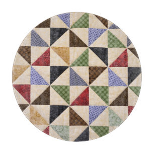 Farbenfrohe Patchwork-Quilt: Blume Textur. Schneidebrett