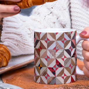 Farbenfrohe Patchwork Quiltmuster Kaffeemaschine T Kaffeetasse