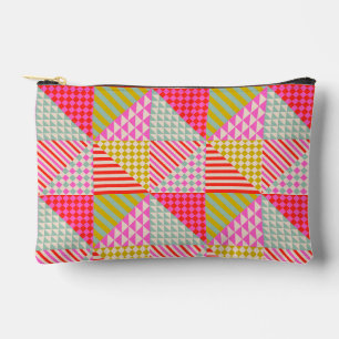Farbenfrohe Patchwork-Reißverschlusstasche Schmi Zubehörtasche