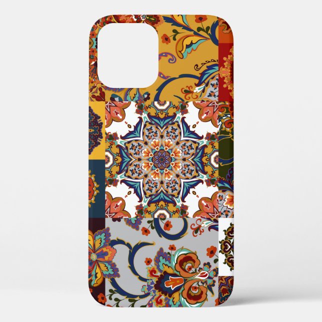 Farbenfrohe Patchwork-Tile: Majolica Pottery Style Case-Mate iPhone Hülle (Rückseite)