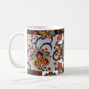 Farbenfrohe Patchwork-Tile: Majolica Pottery Style Kaffeetasse
