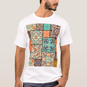 Farbenfrohe Patchwork-Tile: Motive der islamischen T-Shirt