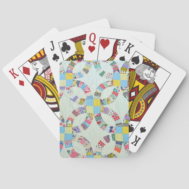 Farbenfrohe Patchworkdecke Spielkarten (Rückseite)