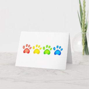 Farbenfrohe Paws Karte