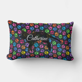 Farbenfrohe Paws Lendenkissen