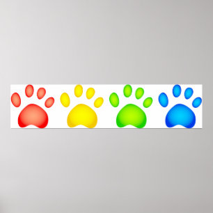 Farbenfrohe Paws Poster