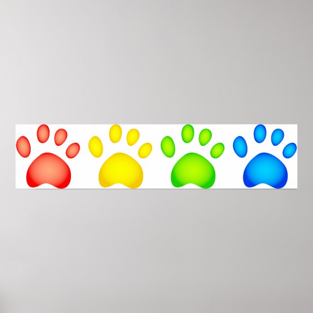 Farbenfrohe Paws Poster (Vorne)