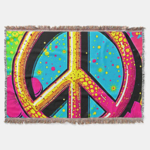 Farbenfrohe Peace & Love Stimmung Decke