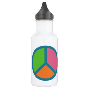 Farbenfrohe Peace Schild Wasserflaschen Trinkflasche