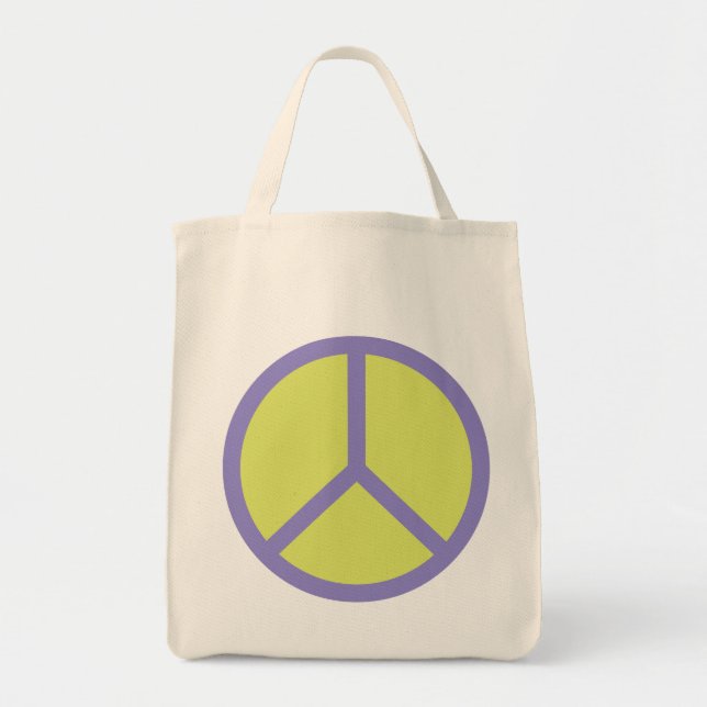 Farbenfrohe "Peace Sign Toys" Tragetasche (Vorne)