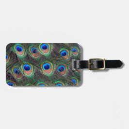 Farbenfrohe Peacock Feather Eyespot Muster Gepäckanhänger