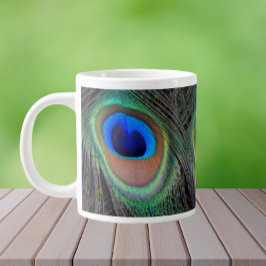 Farbenfrohe Peacock Feather Eyespot Muster Jumbo-Tasse