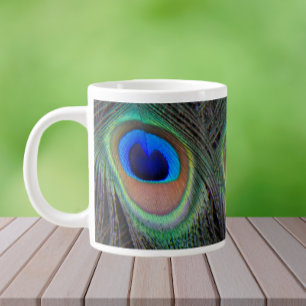 Farbenfrohe Peacock Feather Eyespot Muster Jumbo-Tasse