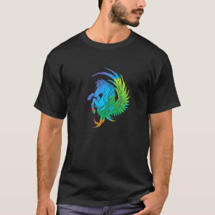 Farbenfrohe Pegasus Griechisches Geflügelpferd Mag T-Shirt