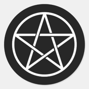 Farbenfrohe Pentagramme Runder Aufkleber