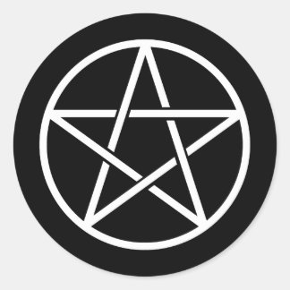 Farbenfrohe Pentagramme Runder Aufkleber
