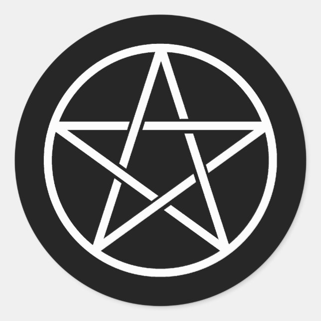 Farbenfrohe Pentagramme Runder Aufkleber (Vorderseite)