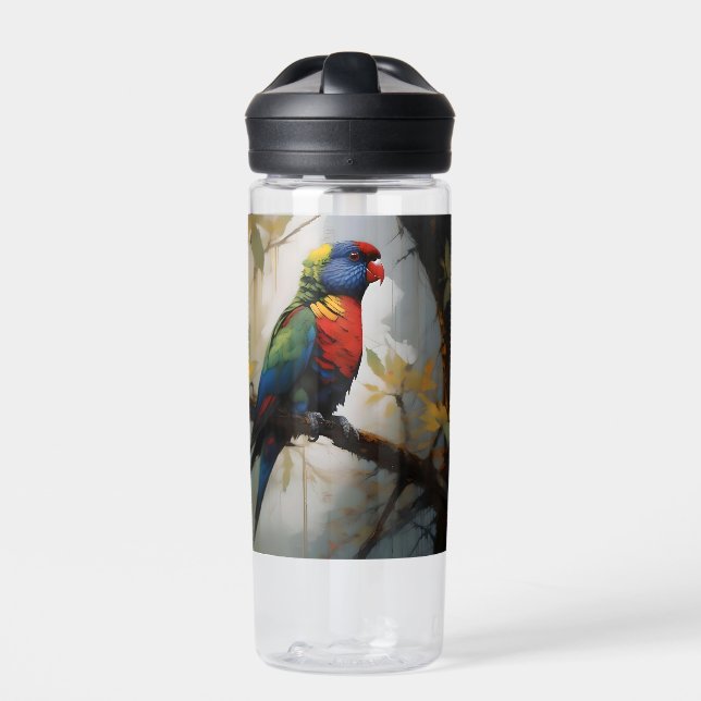 Farbenfrohe Perche: Ein Regenbogengitter im Baum Trinkflasche (Vorderseite)