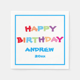 Farbenfrohe Personalisierte Geburtstagszeitung Serviette