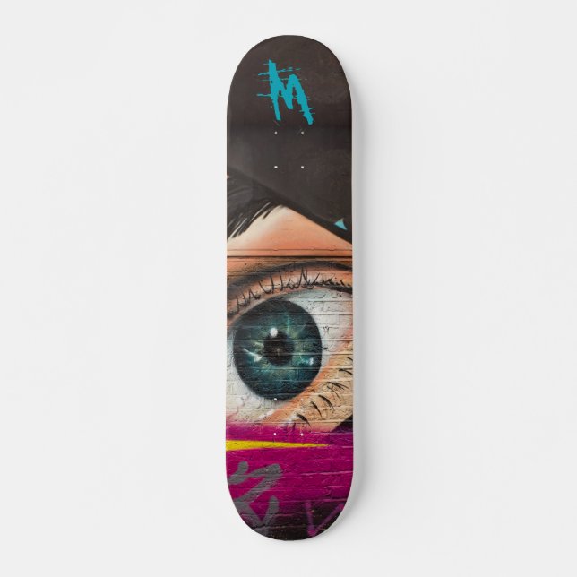 Farbenfrohe Personalisierte Moderne Eye Street Art Skateboard (Vorne)