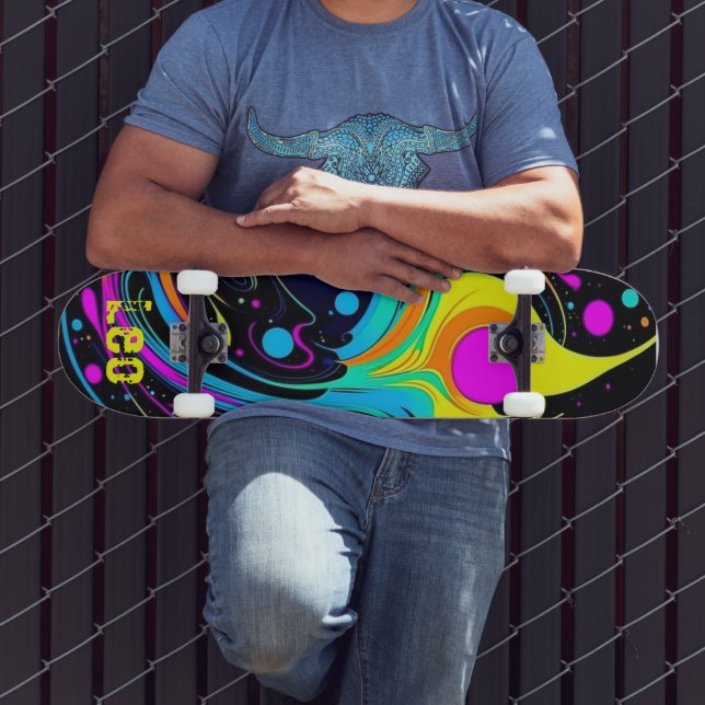 Farbenfrohe Personalisierte Skateboard (Außenbereich 3)