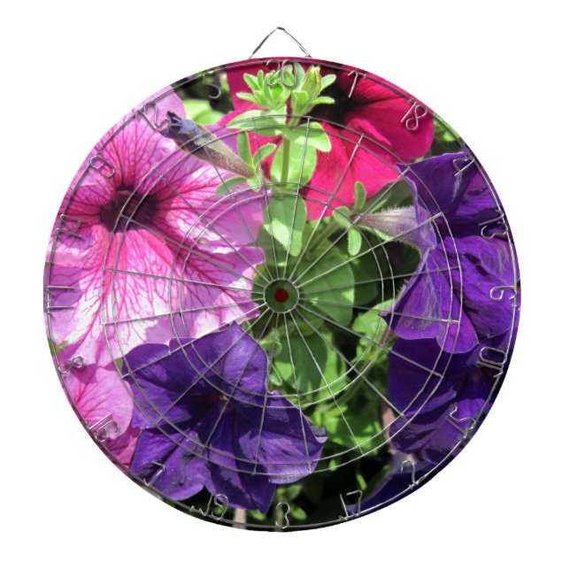 Farbenfrohe Petunias Dartscheibe (vorne)