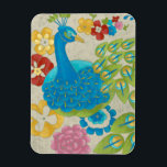Farbenfrohe Pfaue und Blume Magnet<br><div class="desc">Dieses Bild ist perfekt für Ihre Vogelsammlung. Der Pfau ist wunderschön vertreten und die Blume,  die ihn umgeben,  sorgen für eine romantische Touch. Die Vielfalt der Farben in diesem Bild würde jeden in eine gute Stimmung bringen!</div>