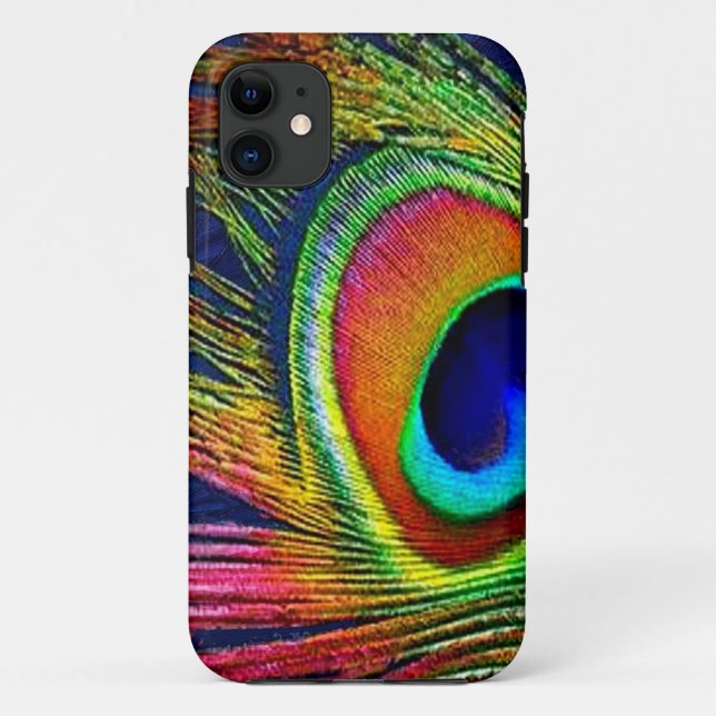 Farbenfrohe Pfauenfeder Case-Mate iPhone Hülle (Rückseite)