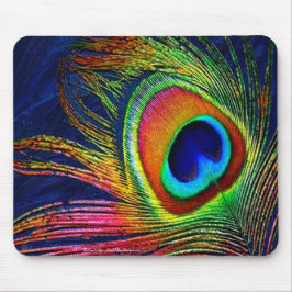 Farbenfrohe Pfauenfeder Mousepad