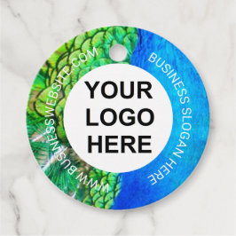 Farbenfrohe Pfauenfedern Textur Geschenkanhänger