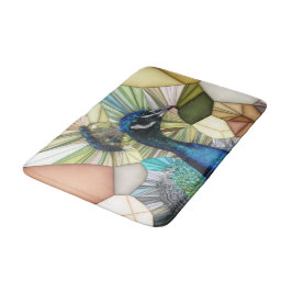 Farbenfrohe Pfauenmosaik-Badematte Badematte