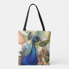 Farbenfrohe Pfauenmosaik Tote Tag