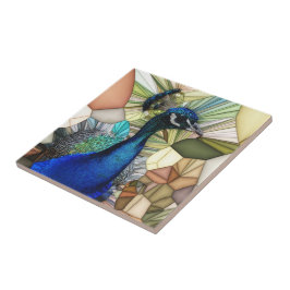 Farbenfrohe Pfauenmosaike Keramik Tile Fliese