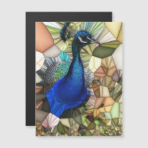 Farbenfrohe Pfauenmosaikkarte