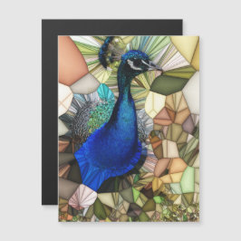Farbenfrohe Pfauenmosaikkarte Magnetkarte