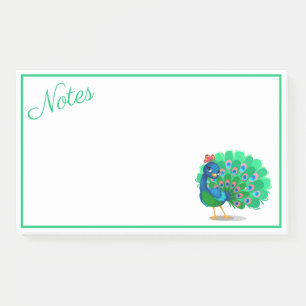 Farbenfrohe Pfauennachrichten Post-it Klebezettel